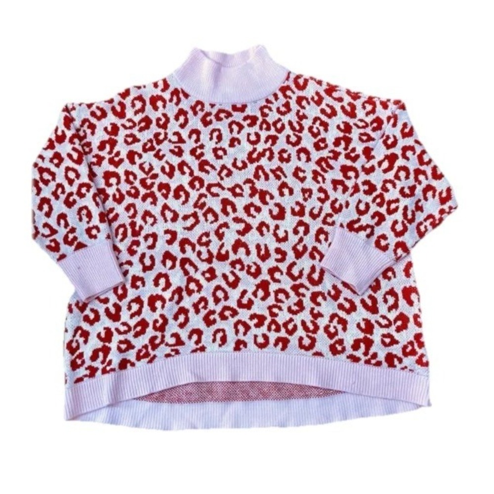 CABANA By Crown &‎ Ivy Sweater Womens Large  Pink Red Pullover Cottagecore
